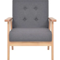 Ensemble de canapes 2 pcs Tissu Gris fonce