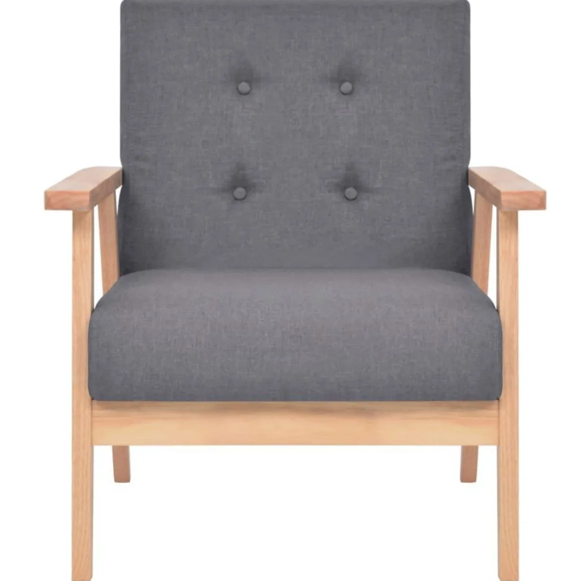 Ensemble de canapes 2 pcs Tissu Gris fonce