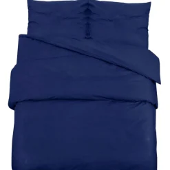 Ensemble de housse de couette Bleu marine 200x200 cm Coton