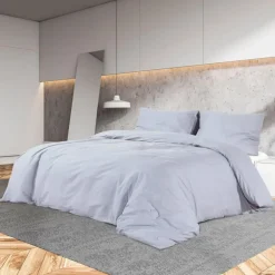 Ensemble de housse de couette Gris 135x200 cm Coton