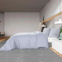 Ensemble de housse de couette Gris 135x200 cm Coton