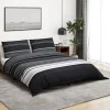 Ensemble de housse de couette noir et blanc 220x240 cm Coton
