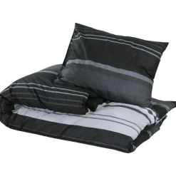 Ensemble de housse de couette noir et blanc 220x240 cm Coton