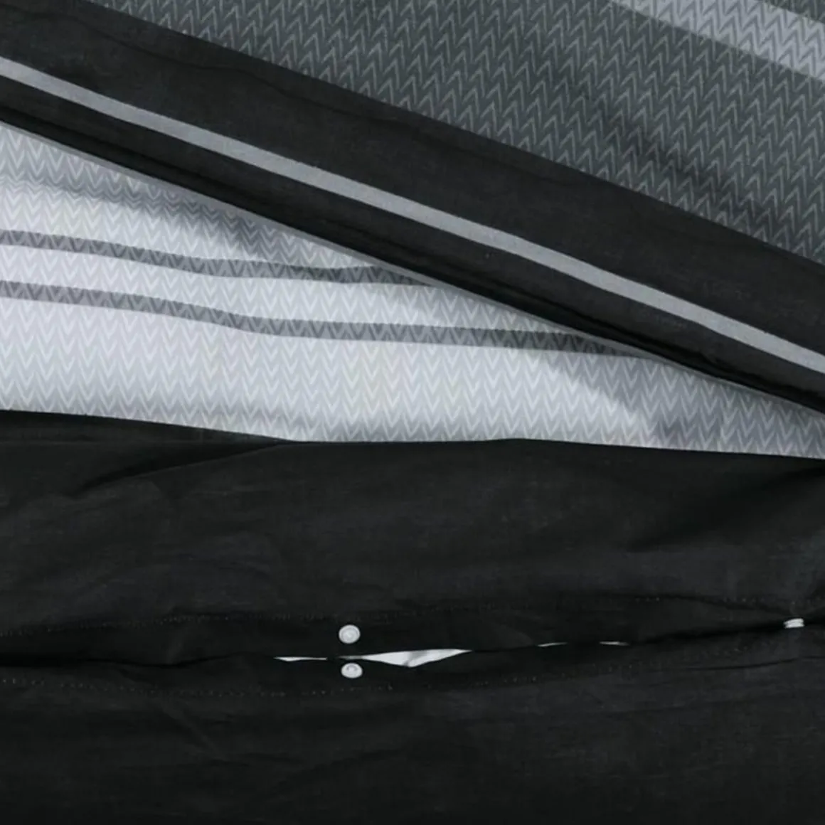 Ensemble de housse de couette noir et blanc 220x240 cm Coton