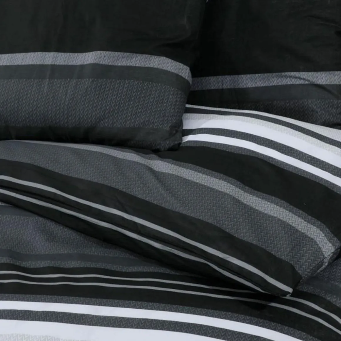 Ensemble de housse de couette noir et blanc 220x240 cm Coton