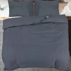 Ensemble de housse de couette Anthracite 260x240 cm Microfibre