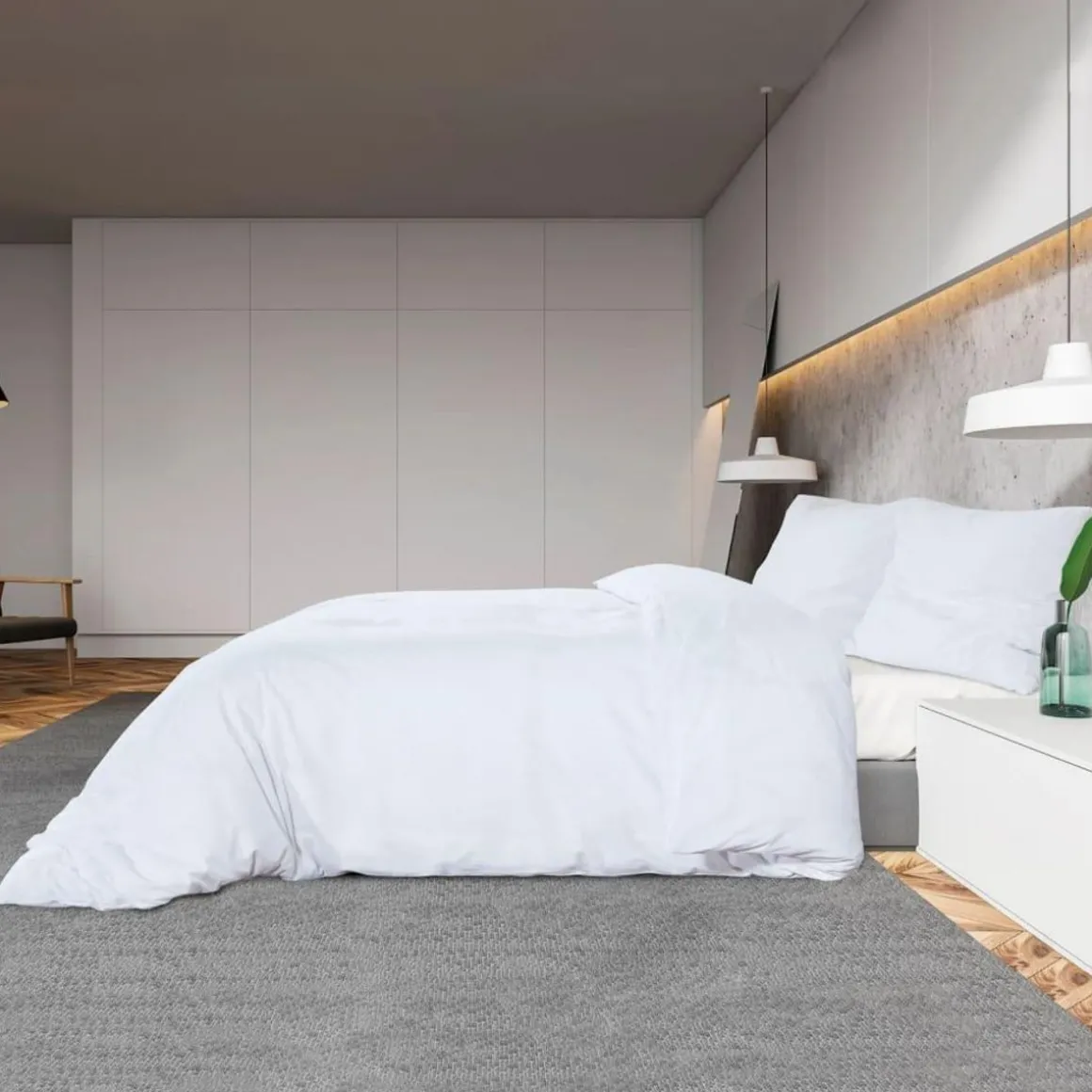 Ensemble de housse de couette Blanc 200x200 cm Coton