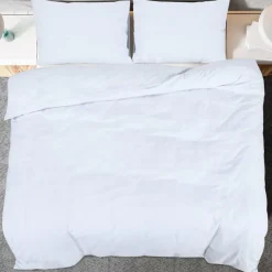 Ensemble de housse de couette Blanc 200x200 cm Coton