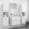 Ensemble de meubles de salle de bain Blanc Bois d'ingenierie