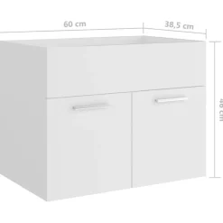 Ensemble de meubles de salle de bain Blanc Bois d'ingenierie