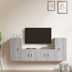 Ensemble de meubles TV 4 pcs Sonoma gris Bois d'ingenierie