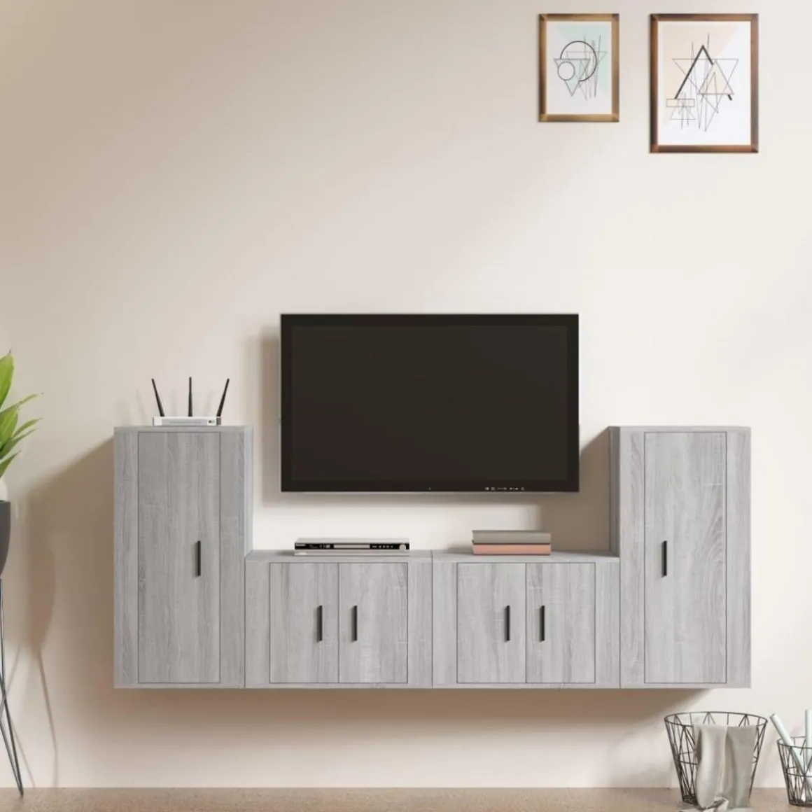 Ensemble de meubles TV 4 pcs Sonoma gris Bois d'ingenierie