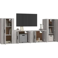 Ensemble de meubles TV 4 pcs Sonoma gris Bois d'ingenierie