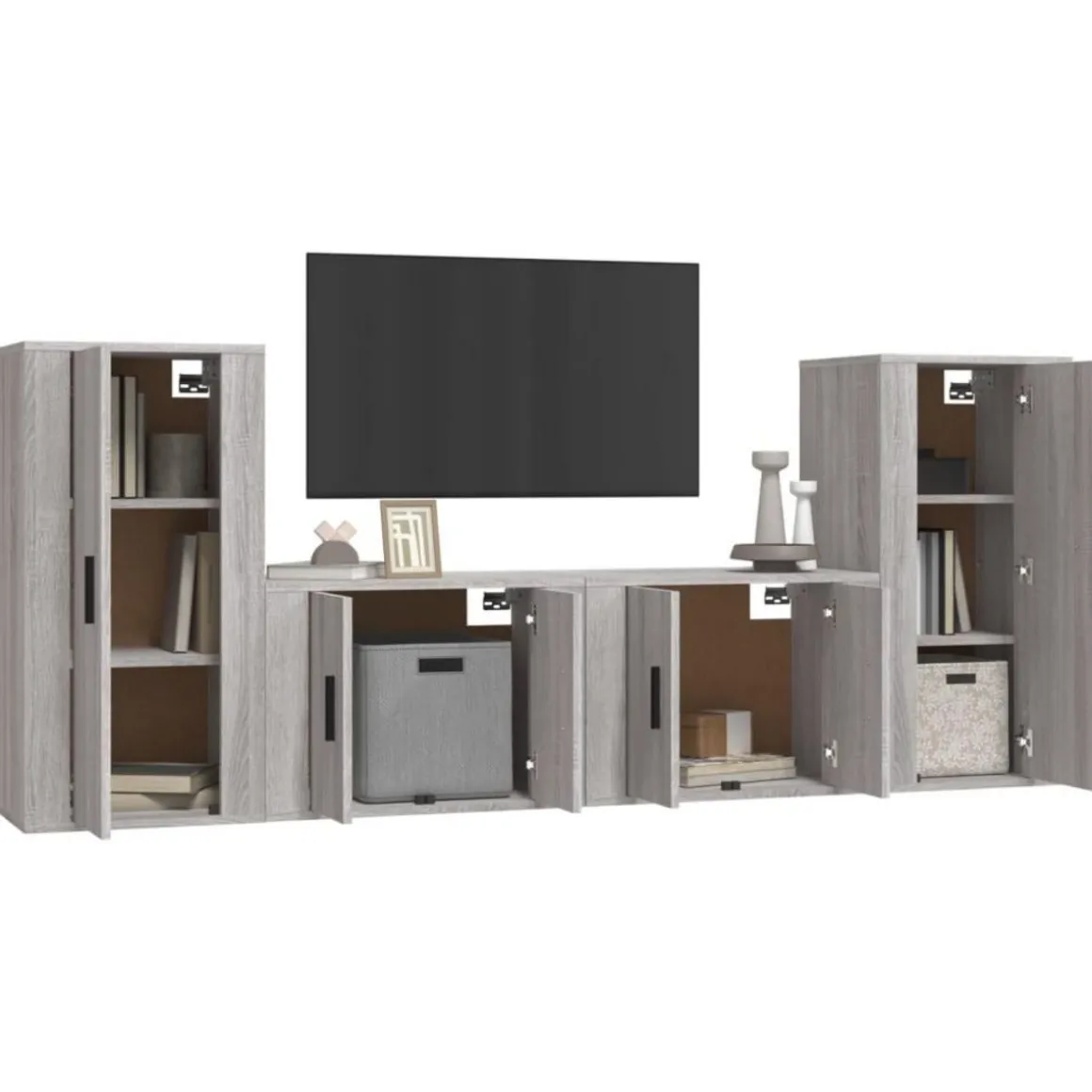 Ensemble de meubles TV 4 pcs Sonoma gris Bois d'ingenierie