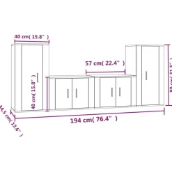 Ensemble de meubles TV 4 pcs Sonoma gris Bois d'ingenierie