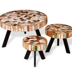Ensemble de table basse 3 pieces Bois de recuperation massif