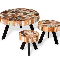 Ensemble de table basse 3 pieces Bois de recuperation massif