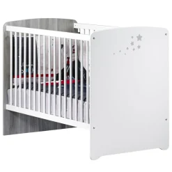 Ensemble Lit bébé 60x120 cm + tiroir +commode à langer + armoire NEW NAO