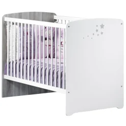 Ensemble Lit bébé 60x120 cm + tiroir +commode à langer + armoire NEW NAO