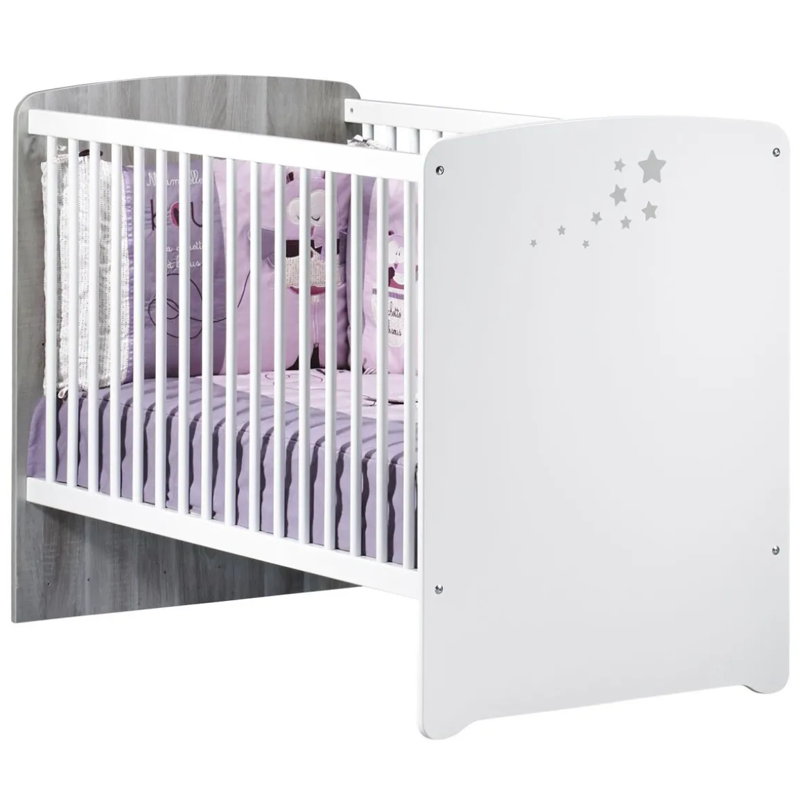 Ensemble Lit bébé 60x120 cm + tiroir +commode à langer + armoire NEW NAO