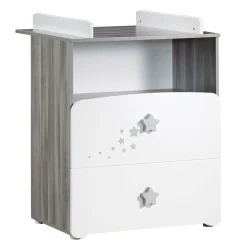 Ensemble Lit bébé 60x120 cm + tiroir +commode à langer + armoire NEW NAO