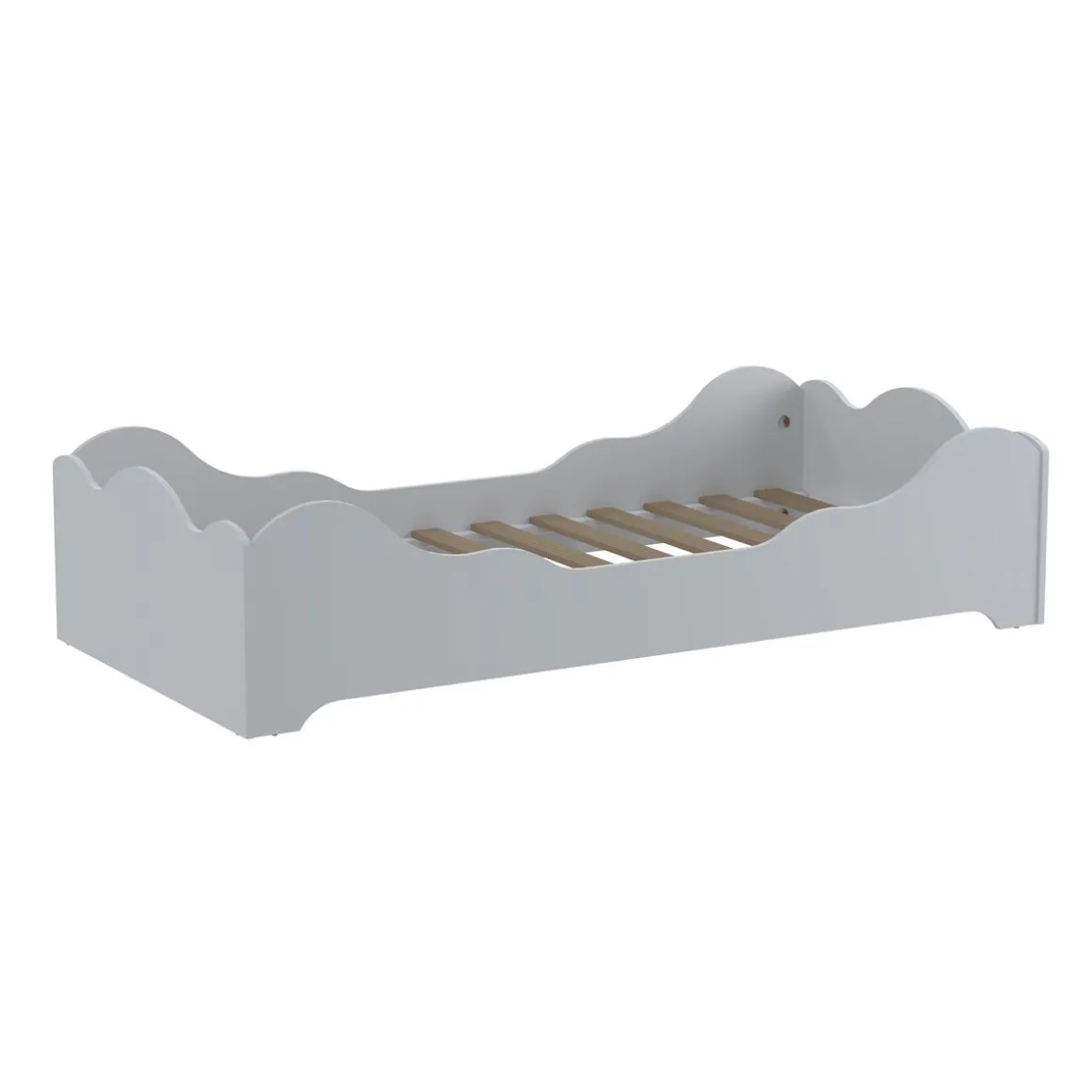 Ensemble Lit 90x190cm avec sommier COTON + matelas mousse 90 x 190 cm DIONE