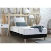 Ensemble literie matelas ressorts ensachés 20cm + sommier tapissier noir 90x190 cm ASTRE
