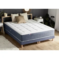 Ensemble Literie ressorts ensachés 160x200 cm KING STYLE, épaisseur 30cm accueil mémoire