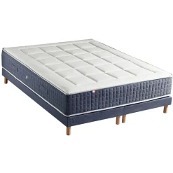 Ensemble Literie ressorts ensachés 160x200 cm KING STYLE, épaisseur 30cm accueil mémoire