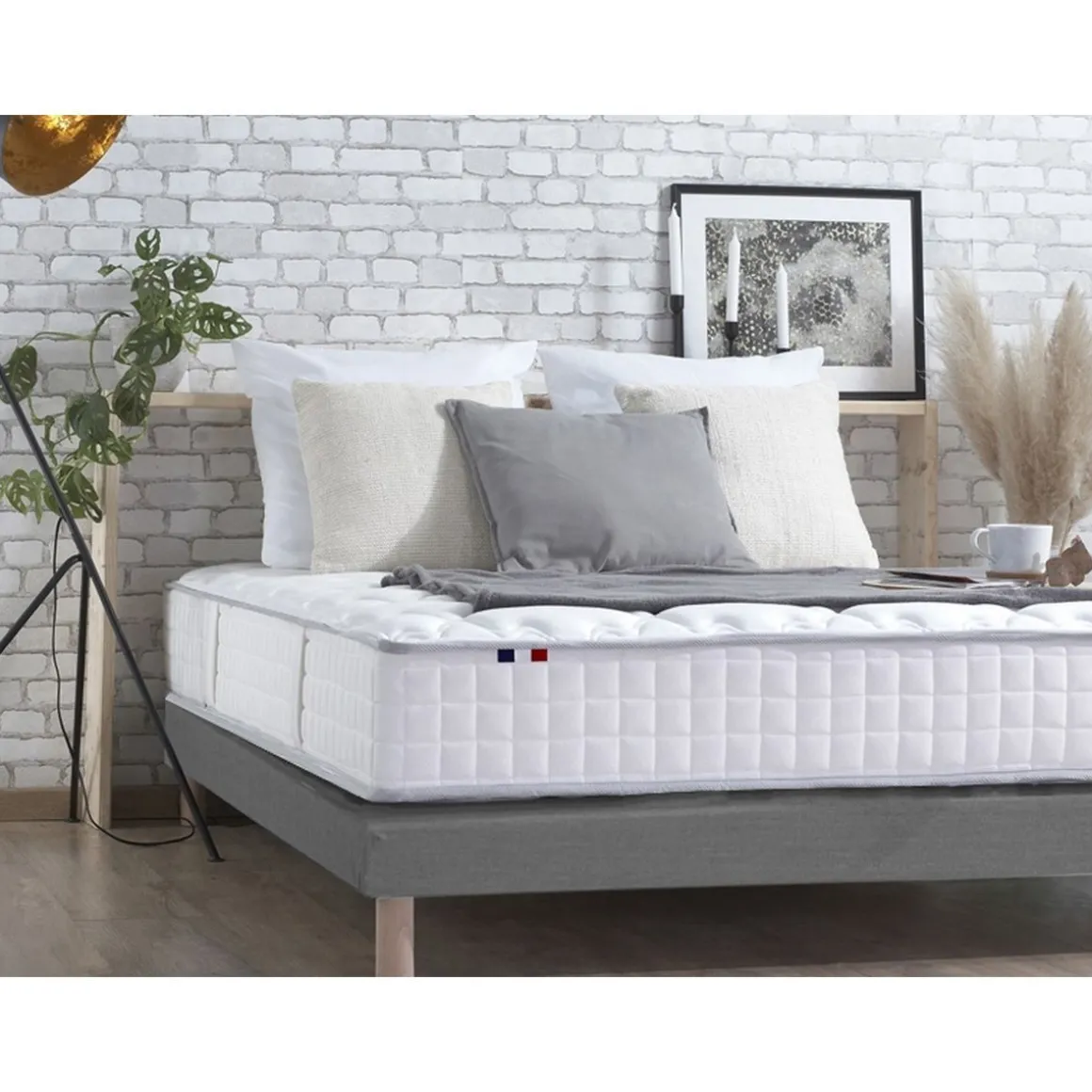 Ensemble Matelas Ressorts 7 zones + Sommier 140 x 190 cm COSMOS
