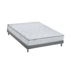 Ensemble Matelas Ressorts 7 zones + Sommier 140 x 190 cm COSMOS
