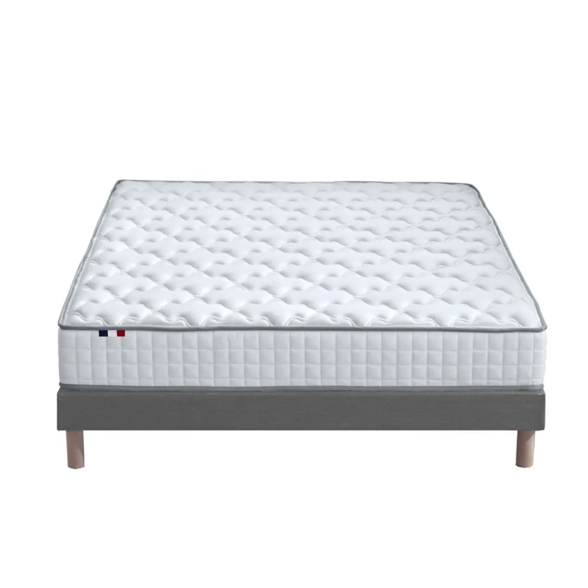 Ensemble Matelas Ressorts 7 zones + Sommier 140 x 190 cm COSMOS
