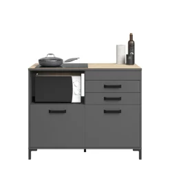 Ensemble meuble de cuisine avec élément mural et meuble bas L238cmSAMBA