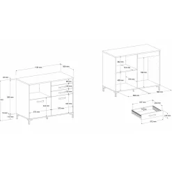 Ensemble meuble de cuisine avec élément mural et meuble bas L238cmSAMBA