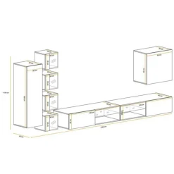 Ensemble Meuble TV Switch XXVI 320cm Naturel