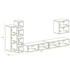 Ensemble Meuble TV Switch XXVI 320cm Naturel
