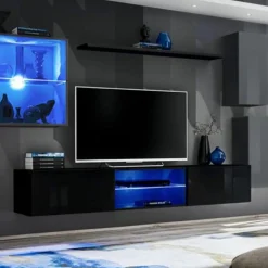 Ensemble Meuble TV Switch XXIII 250cm Gris & Noir