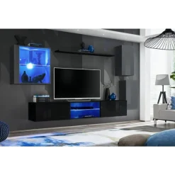 Ensemble Meuble TV Switch XXIII 250cm Gris & Noir