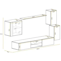 Ensemble Meuble TV Switch XXIII 250cm Gris & Noir