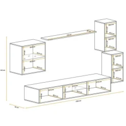 Ensemble Meuble TV Switch XXIII 250cm Gris & Noir