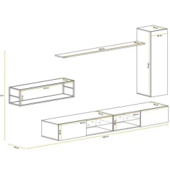Ensemble Meuble TV Design Switch IV 300cm Noir