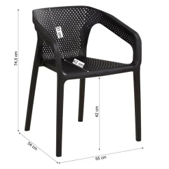 Ensemble salon de jardin Table et 2 chaises noir