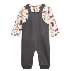 Ensemble salopette bébé en molleton et t-shirt Toutouyoutou