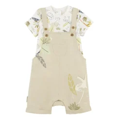 Ensemble salopette bébé en lin et t-shirt Zagora