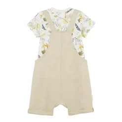 Ensemble salopette bébé en lin et t-shirt Zagora