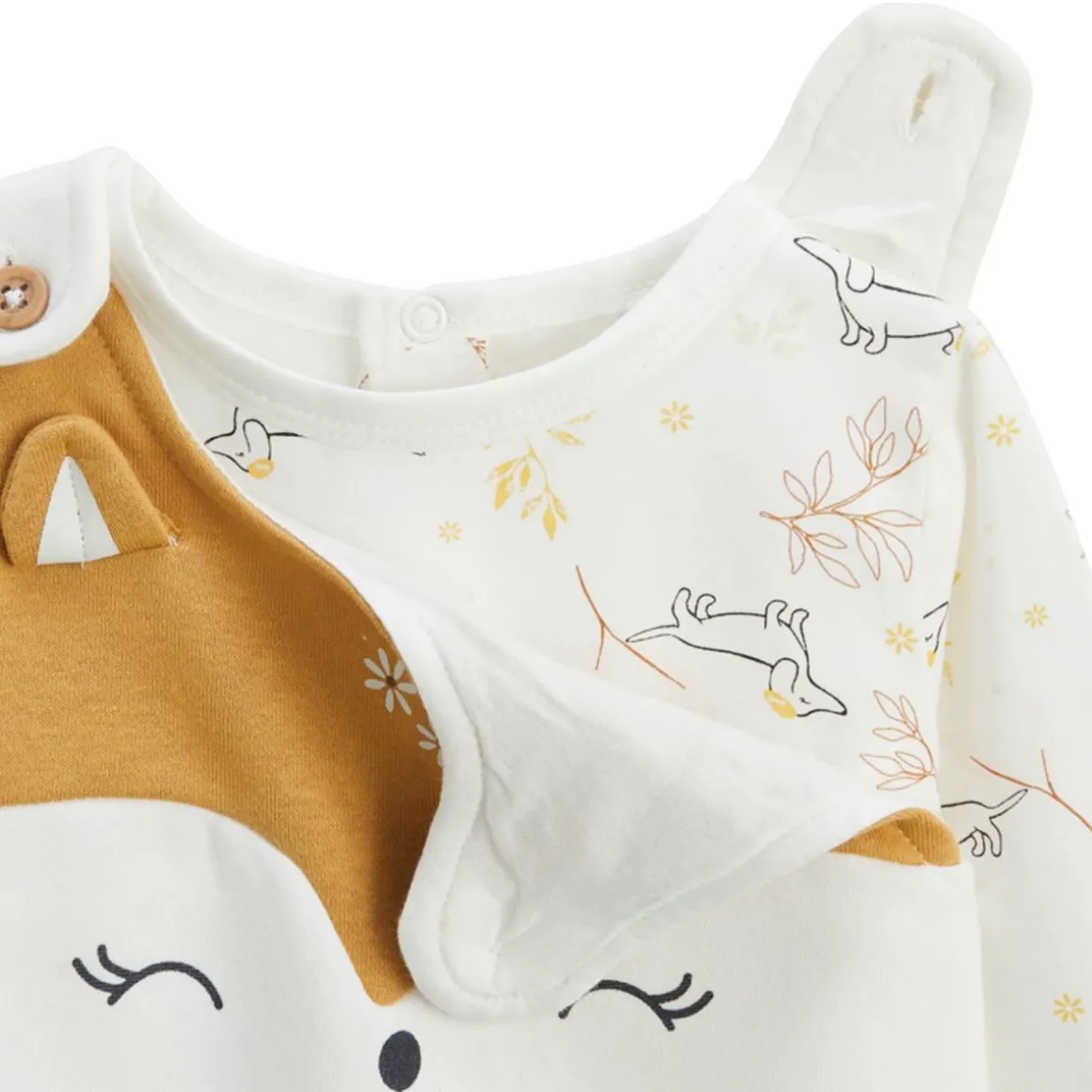 Ensemble salopette bébé en molleton et t-shirt Emilie