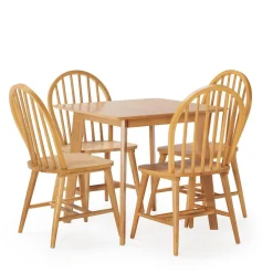 Ensemble table 80x80 cm et 4 chaises de salle à manger en Clarck Chêne