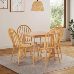 Ensemble table 80x80 cm et 4 chaises de salle à manger en Clarck Chêne