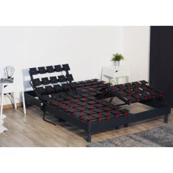 Ensemble TPR tous plots réglables + Matelas Mousse 2x90x200 cm MEMORYLUX