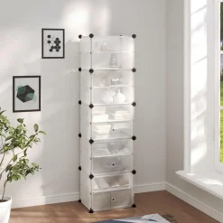 Etagere a chaussures Transparent 44x31,5x153,5 cm PP